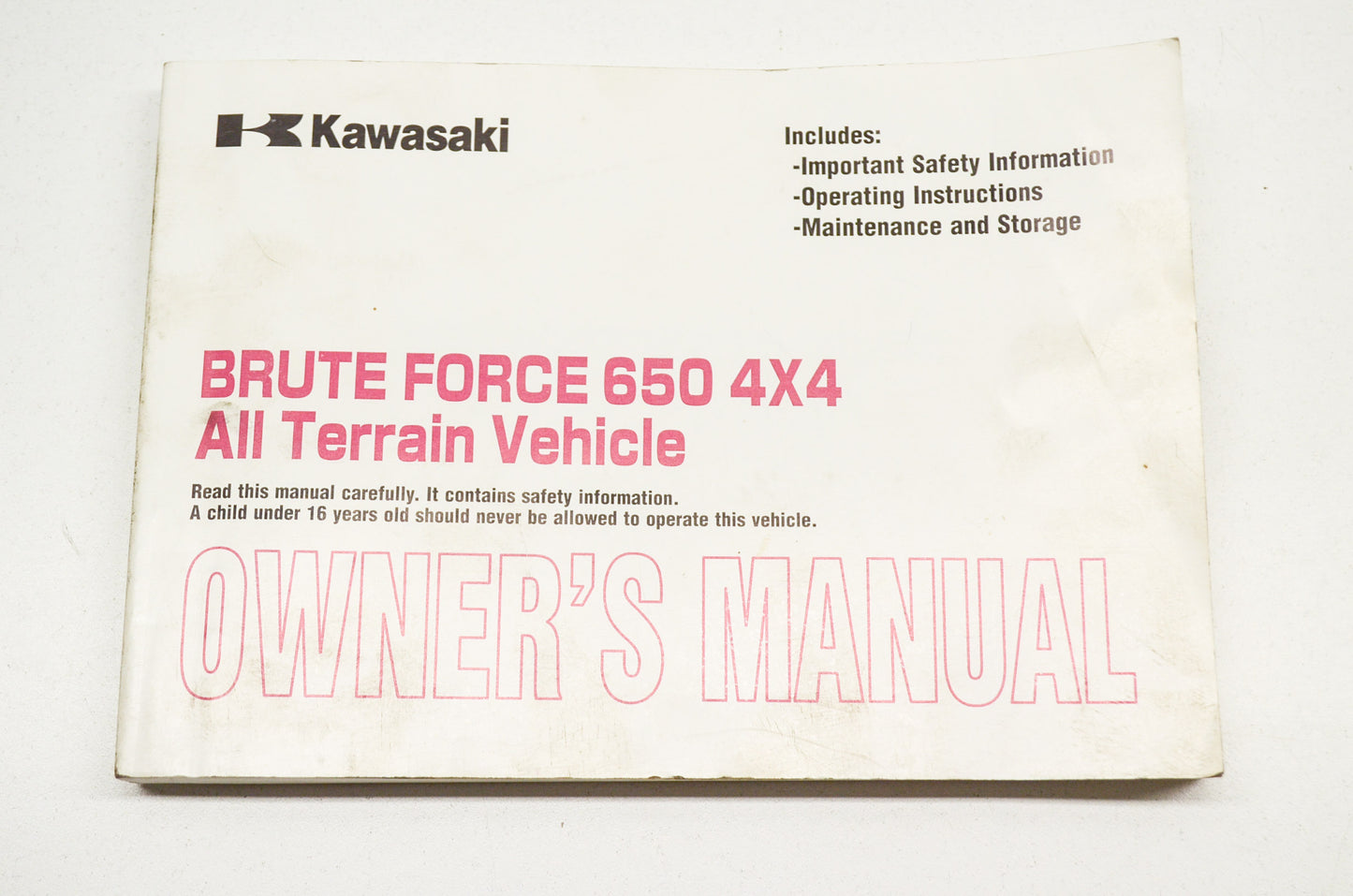 OEM Kawasaki 99987-1383 Owner's Manual KVF650D7F/E7F