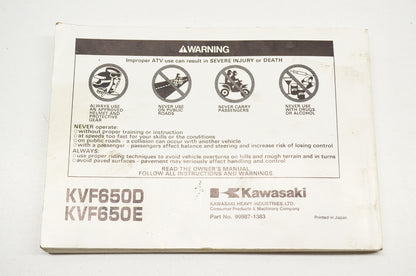 OEM Kawasaki 99987-1383 Owner's Manual KVF650D7F/E7F