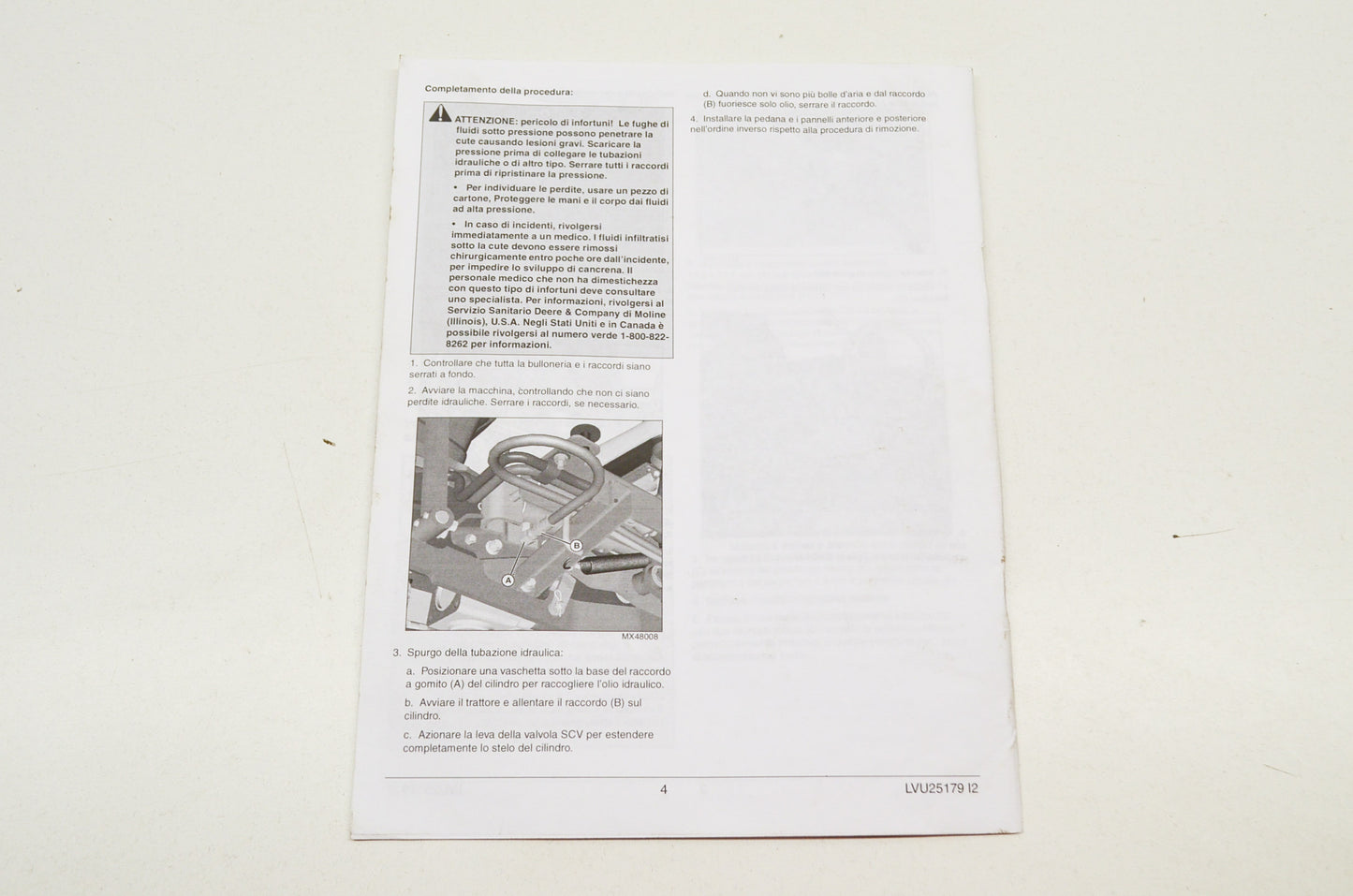 OEM John Deere Installation Instructions SCV Line Kit