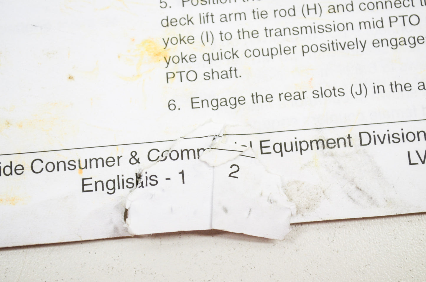 OEM John Deere Installation Instructions Auto Connect Mid Mower Drive