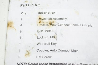 OEM John Deere Installation Instructions Auto Connect Mid Mower Drive