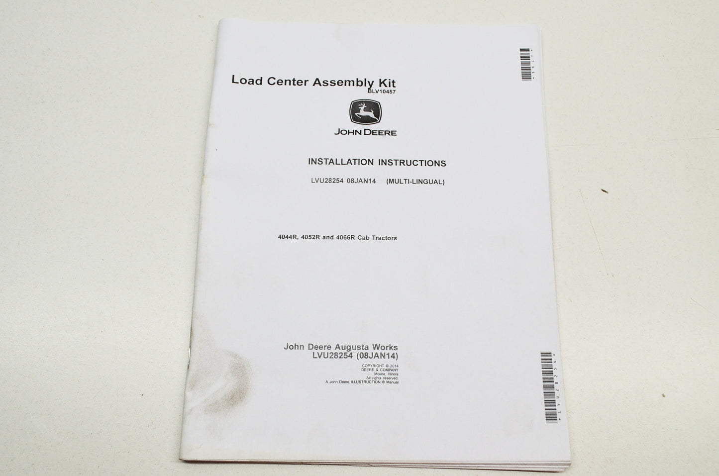 OEM John Deere Installation Instructions Load Center Assembly Kit