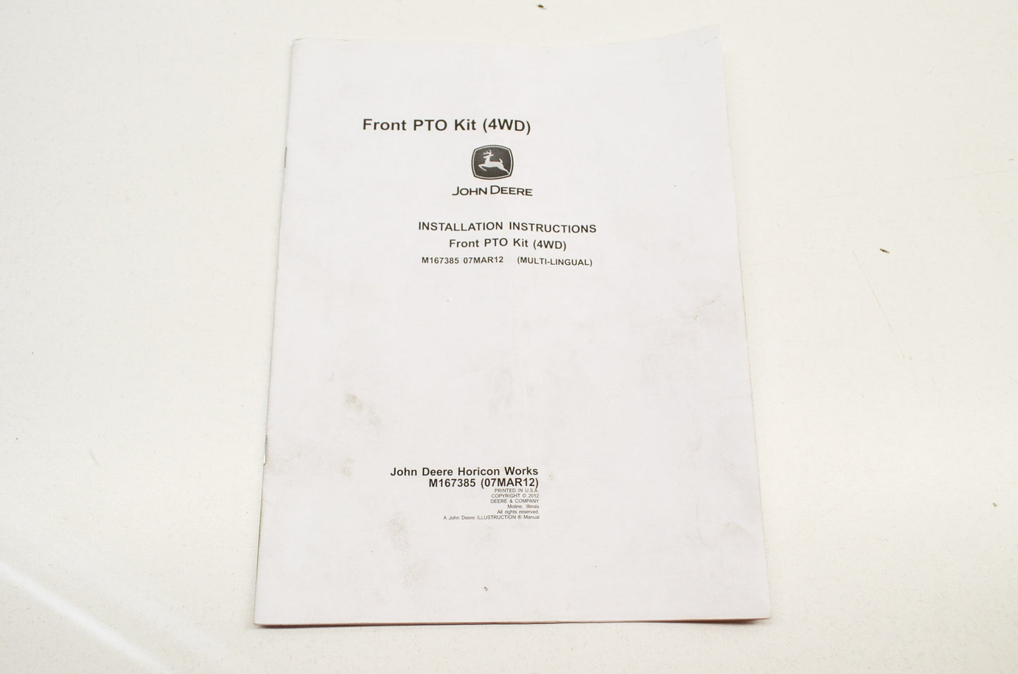 Installation Instructions Front PTO Kit