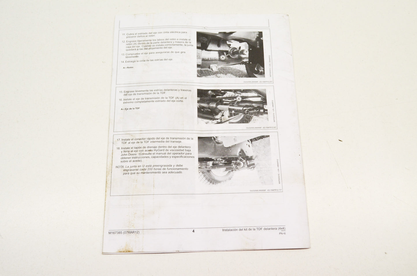 Installation Instructions Front PTO Kit