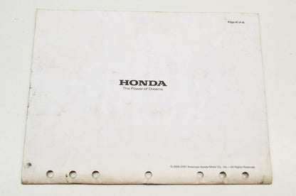OEM Honda Service Bulletin