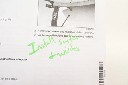 OEM John Deere Installation Instructions Rear Wiper Kit