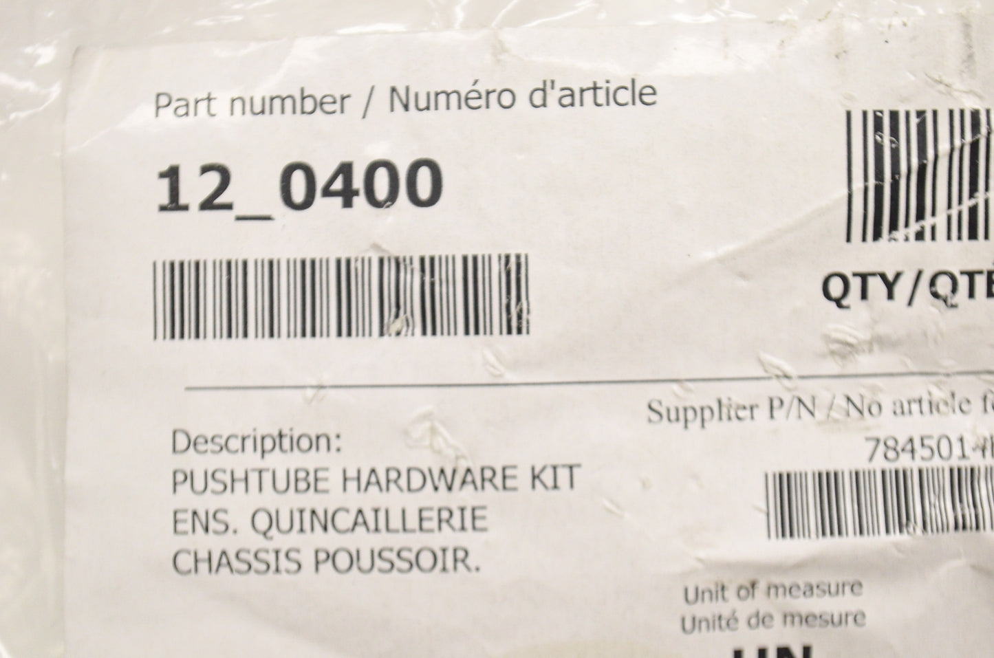 Pushtube Hardware Kit NOS