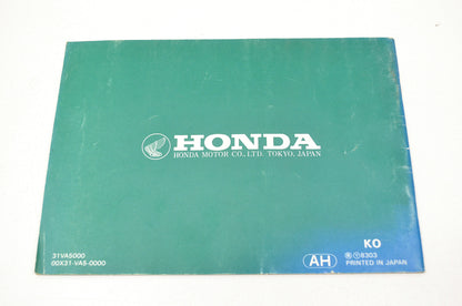 OEM Honda 31VA5000, 00X31-VA5-0000 Owner's Manual Rotary Mower HR 194