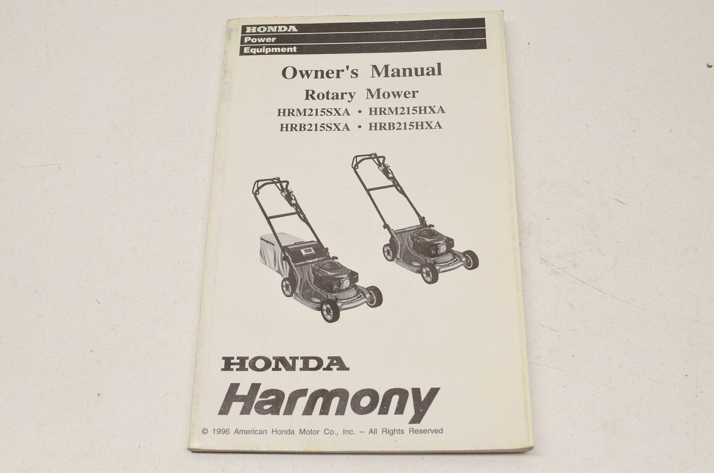 Owner's Manual Rotary Mower Harmony NOS