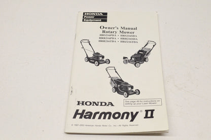 OEM Honda 31VG4642, 00X31-VG4-6420 Owner's Manual Rotary Mower Harmony II