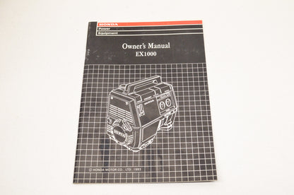New OEM Honda Owner's Manual EX1000 NOS