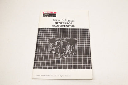 OEM Honda 31ZT2602, 00X31-ZT2-6020 Owner's Manual Generator EN2000/EN2500 NOS