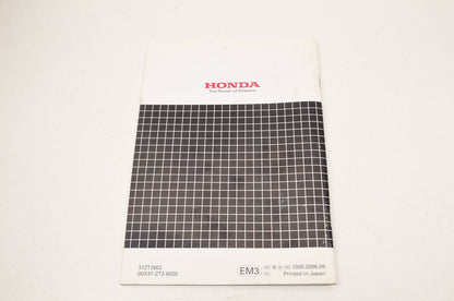 OEM Honda 31ZT2602, 00X31-ZT2-6020 Owner's Manual Generator EN2000/EN2500 NOS