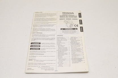 OEM Honda 37Z6C602 Owner's Manual GX610, GX620, GX670 NOS