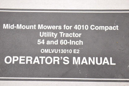 Operator's Manual 4010 Compact Utility Tractor