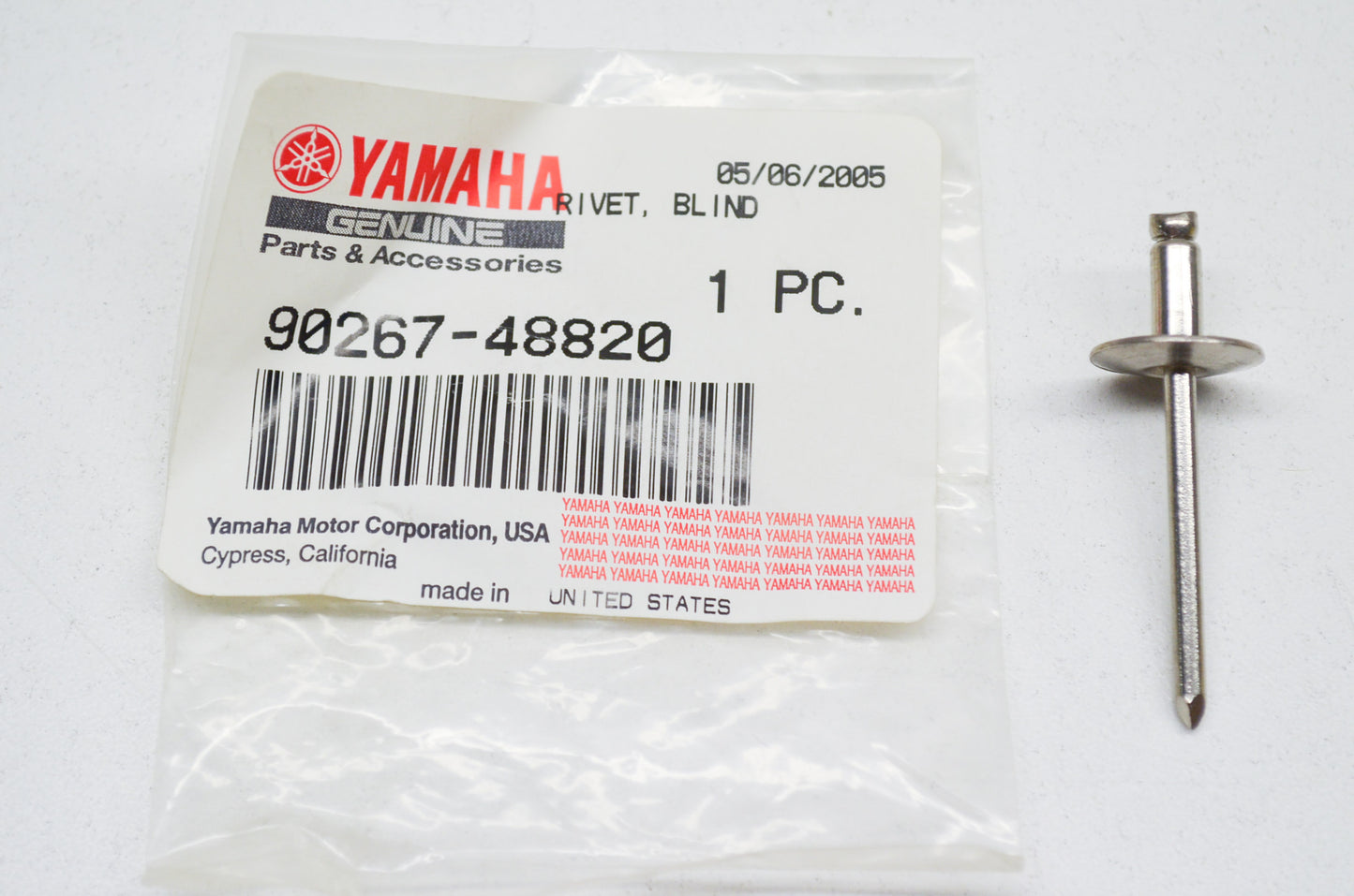 OEM Yamaha 90267-48820-00 Blind Rivet NOS