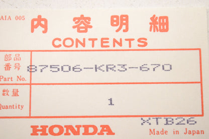 OEM Honda 87506-KR3-670 Mark NOS