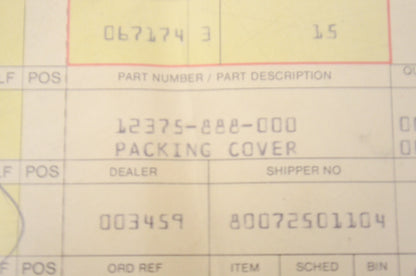 OEM Honda 12375-888-000 Tappet Cover Packing NOS