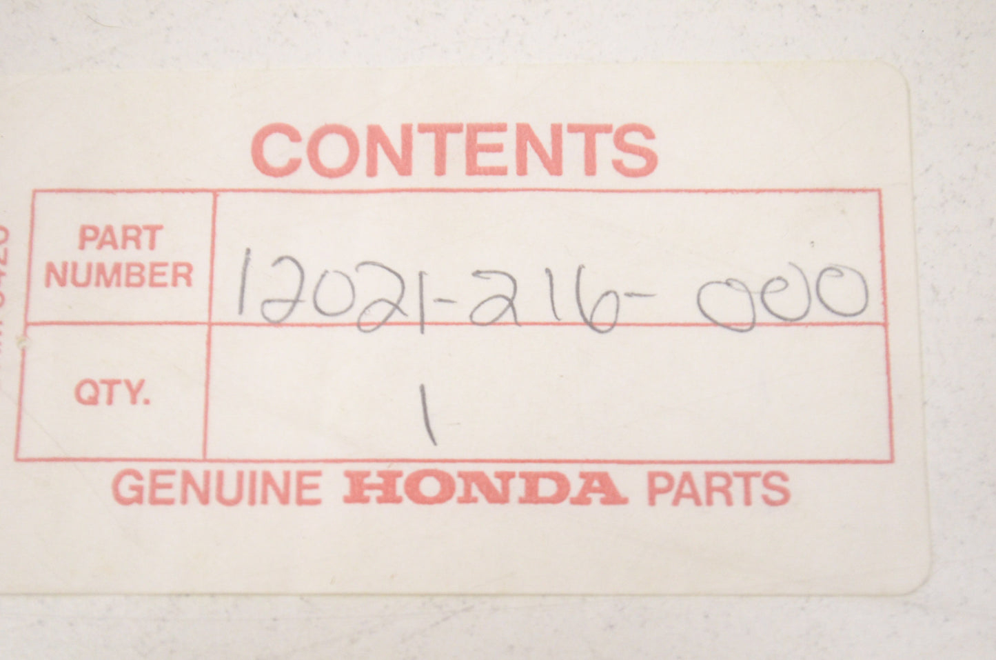 OEM Honda 12021-216-000 Valve Guide NOS
