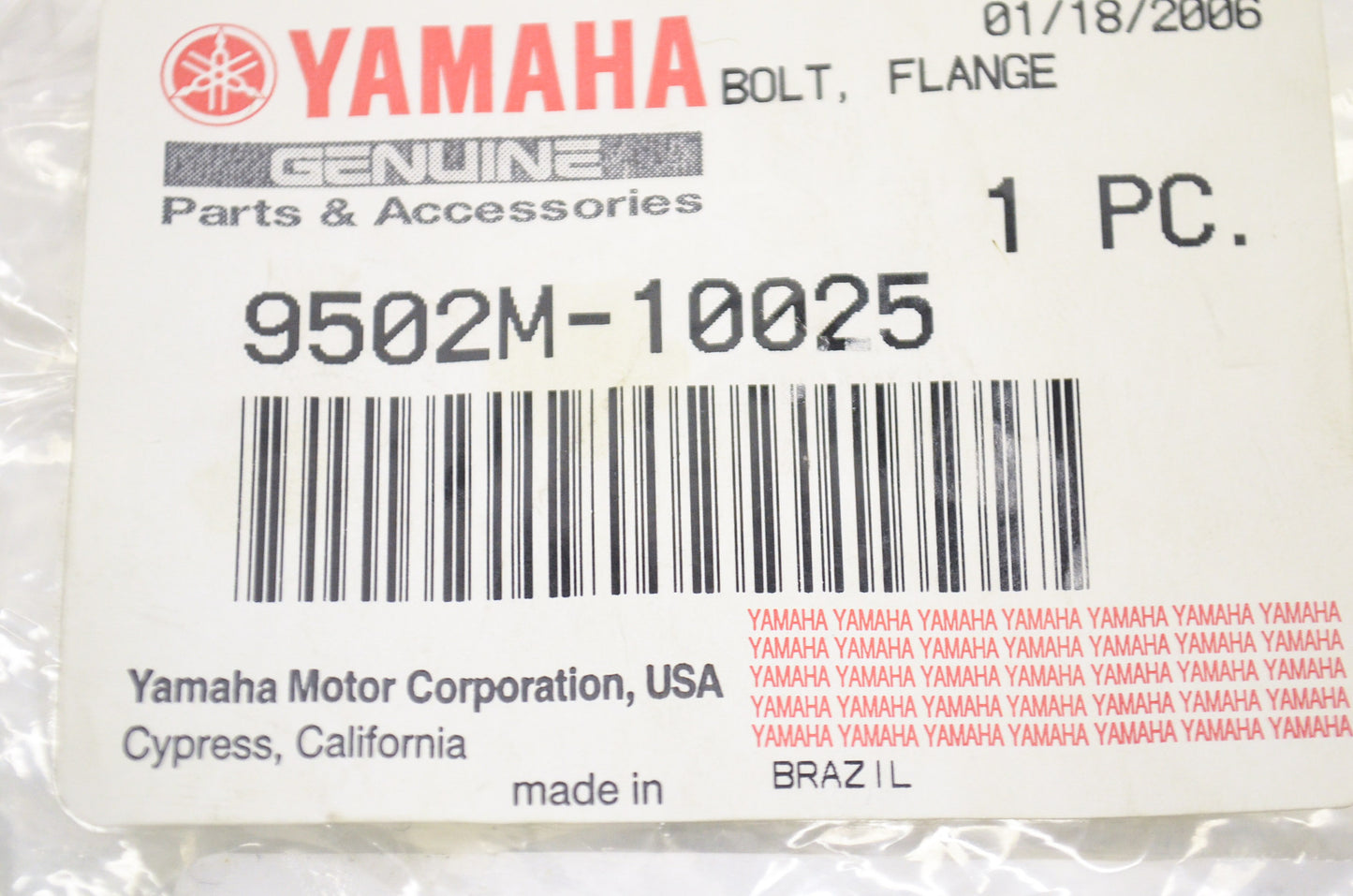 OEM Yamaha 9502M-10025-00 Small Flange Bolt NOS