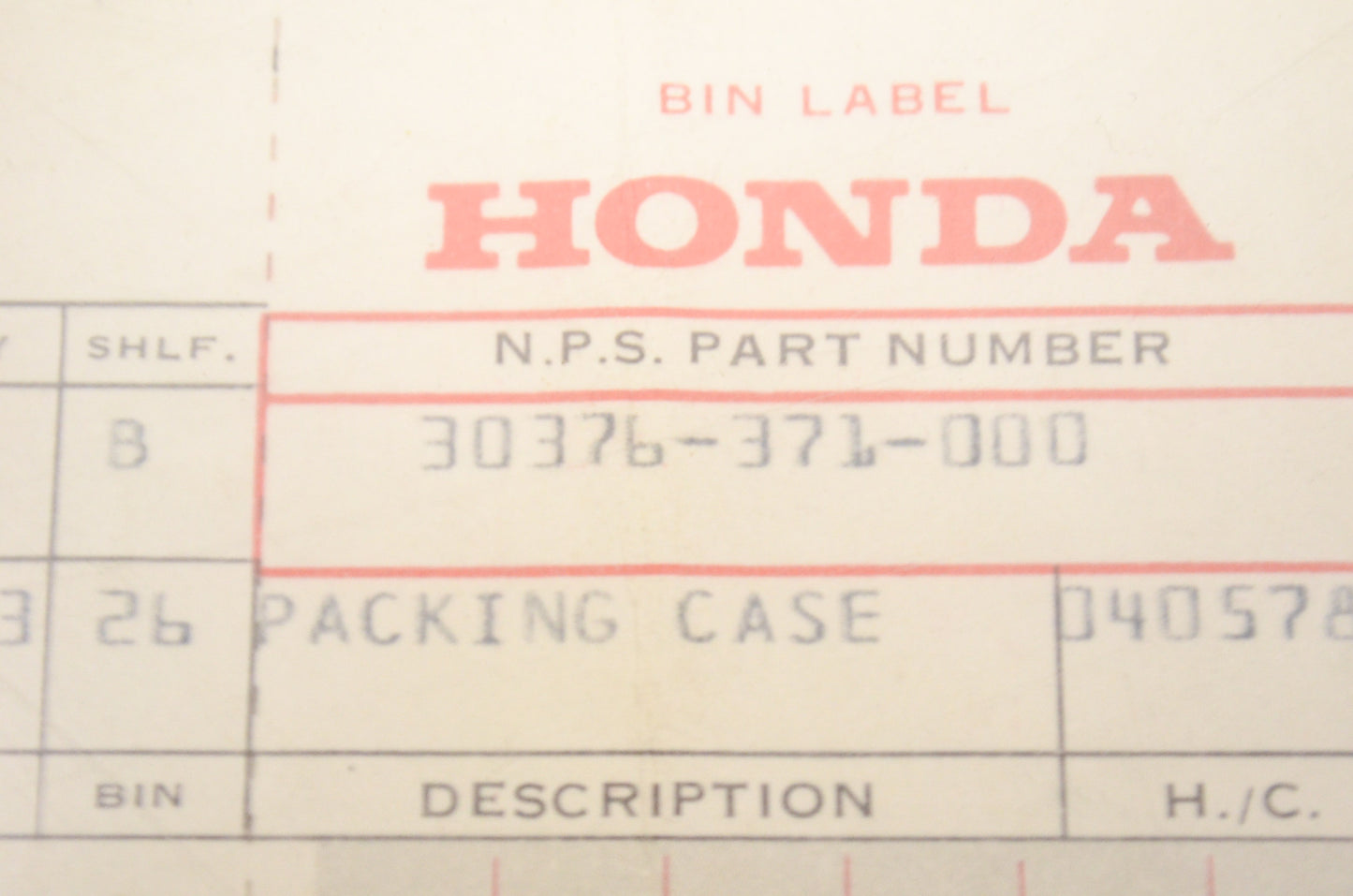 OEM Honda 30376-371-000 Breaker Gasket NOS