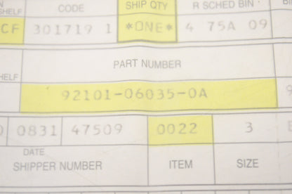 OEM Honda 92101-06035-0A Hex Bolt (6X35) NOS