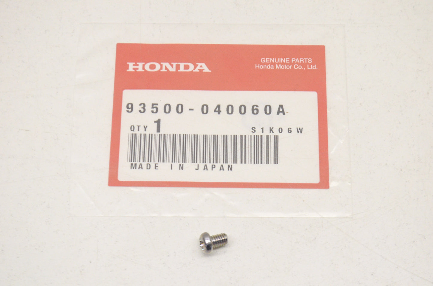 OEM Honda 93500-04006-0A Pan Screw (4X6) NOS