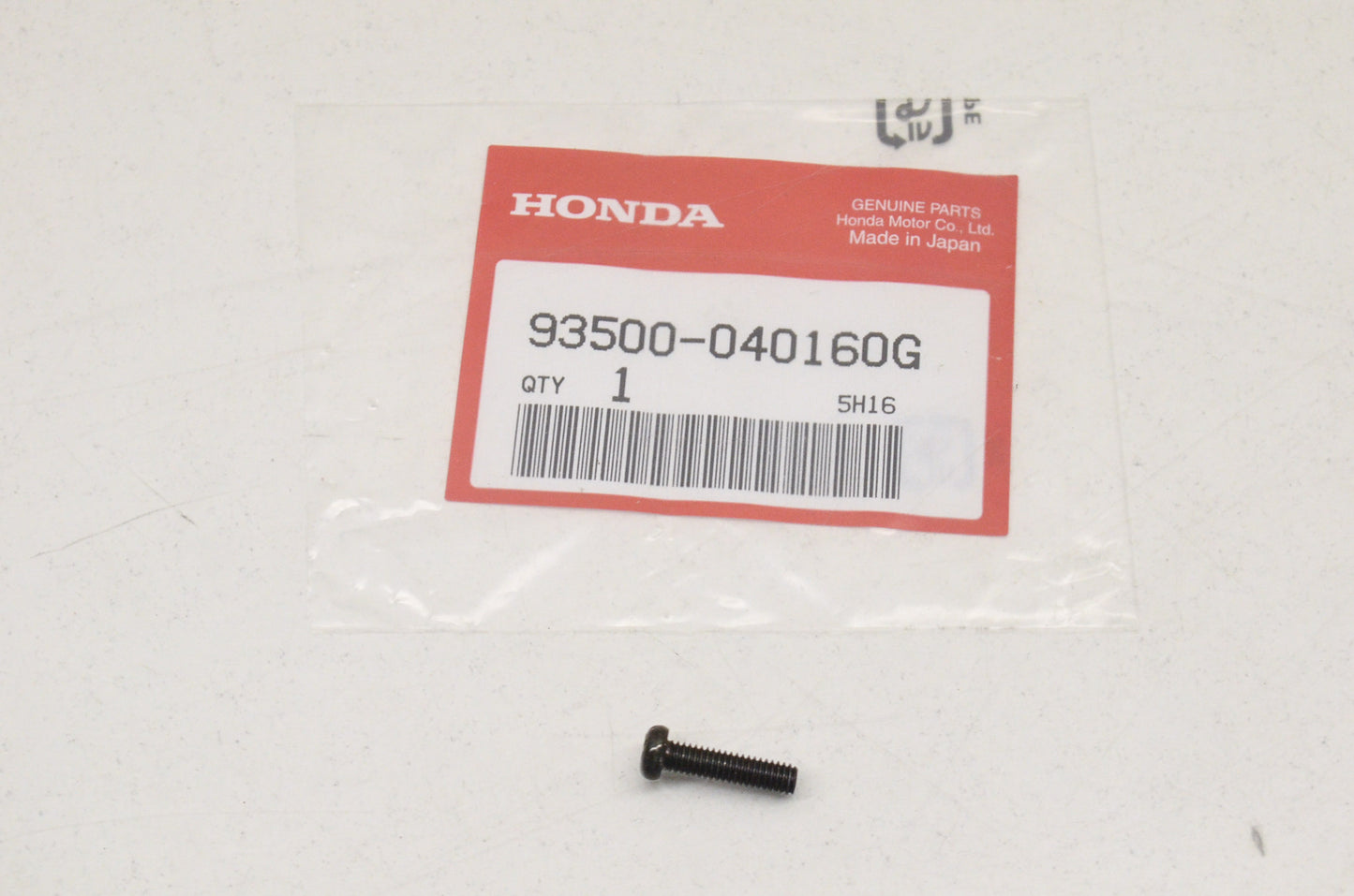 OEM Honda 93500-04016-0G Pan Screw (4X16) NOS