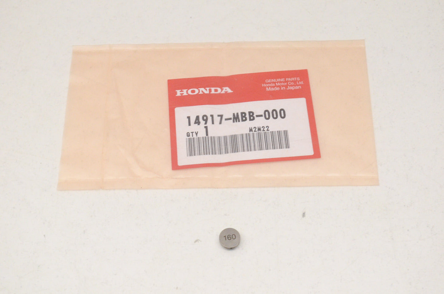 OEM Honda 14917-MBB-000 Tappet Shim (1.60) NOS