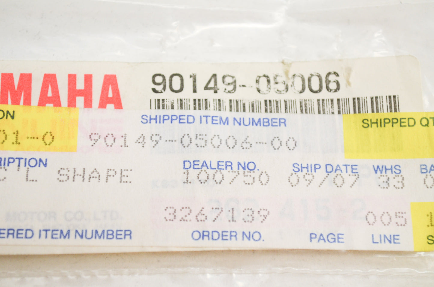 OEM Yamaha 90149-05006-00 Special Shape Screw NOS