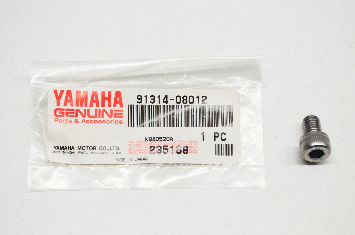 OEM Yamaha 91314-08012-00 Bolt NOS