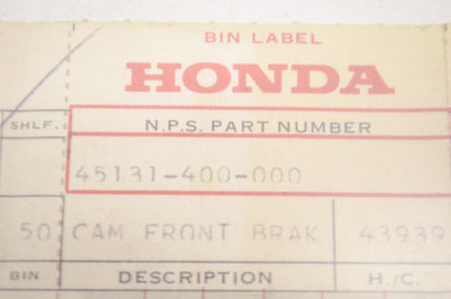 OEM Honda 45131-400-000 Front Brake Cam NOS