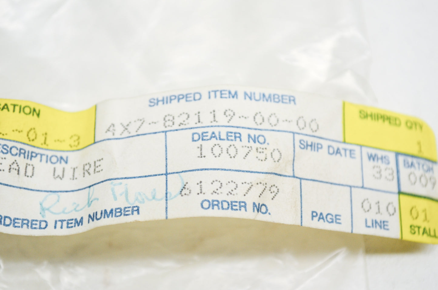 OEM Yamaha 4X7-82119-00-00 Lead Wire Cover