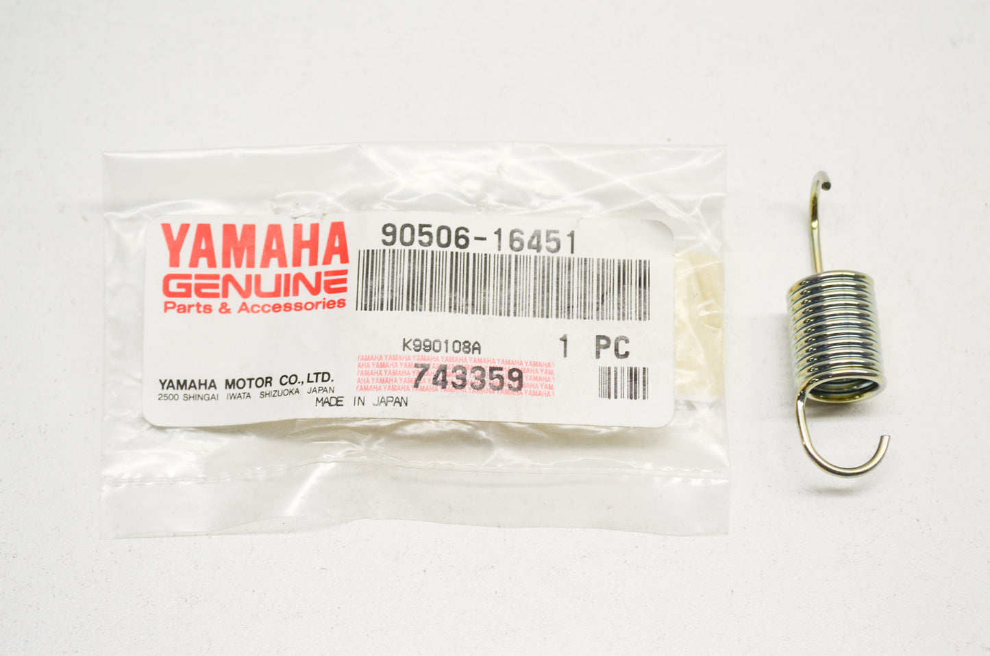 OEM Yamaha 90506-16451-00 Tension Spring NOS