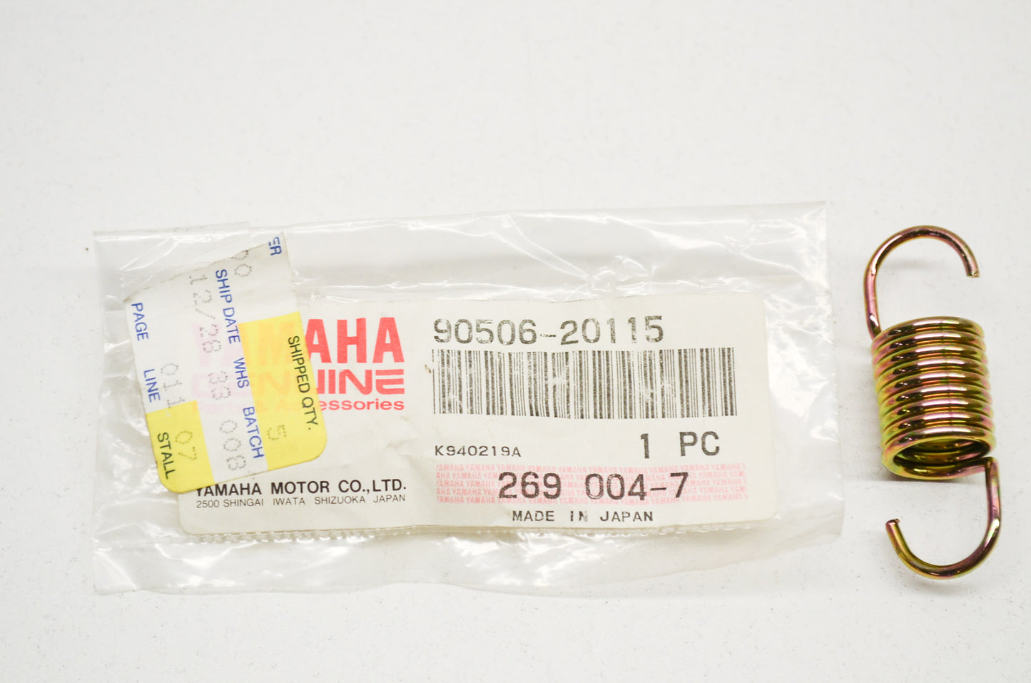 OEM Yamaha 90506-20115-00 Tension Spring NOS