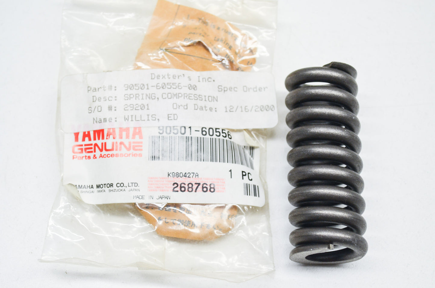 OEM Yamaha 90501-60556-00 Compression Spring NOS