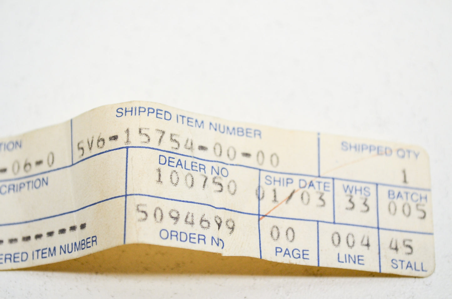 OEM Yamaha 5V6-15754-00-00 Bush 2 NOS