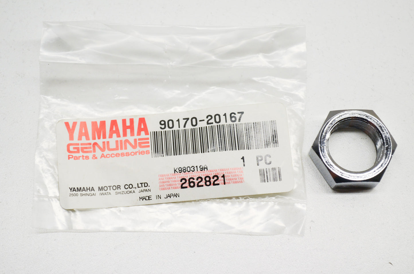 OEM Yamaha 90170-20167-00 Hexagon Nut NOS
