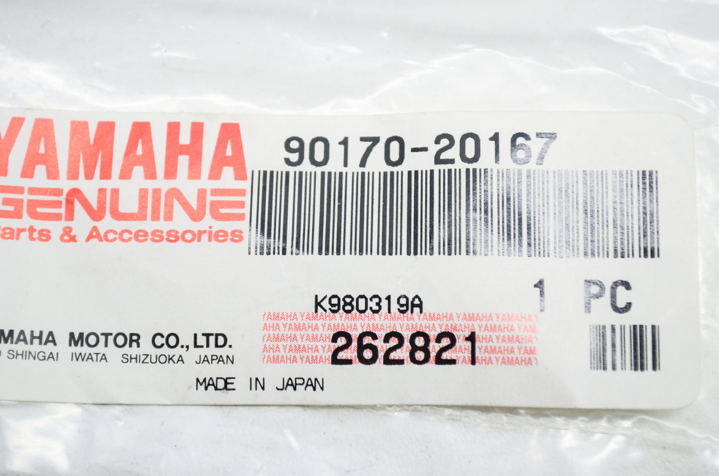 OEM Yamaha 90170-20167-00 Hexagon Nut NOS