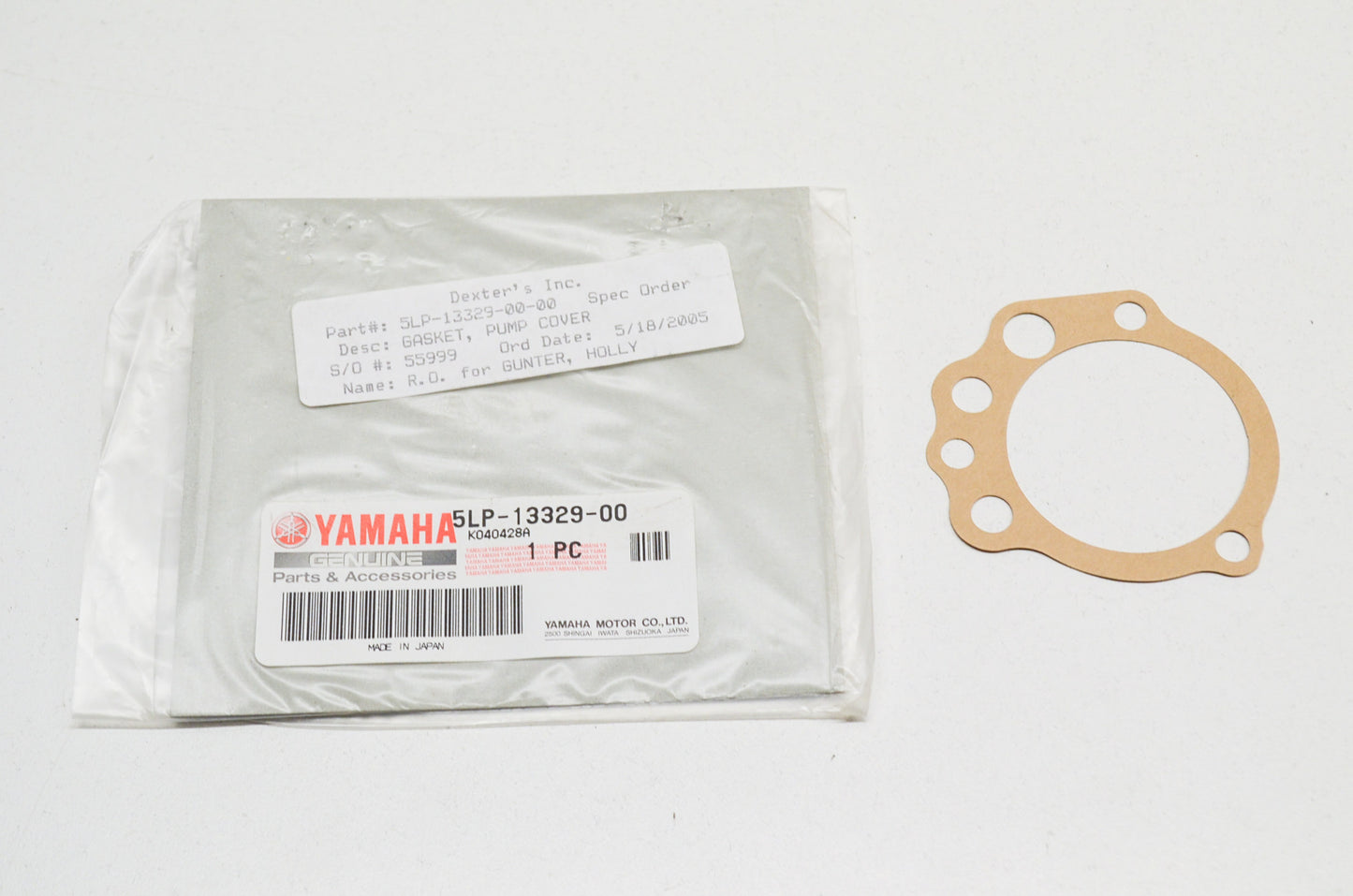 OEM Yamaha 5LP-13329-00-00 Pump Cover Gasket