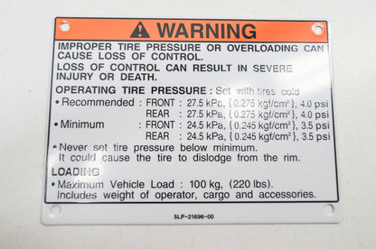 OEM Yamaha 5LP-21696-00-00 Caution Label NOS
