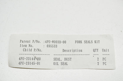 OEM Yamaha 4PU-W003B-00-00 Fork Seals Kit NOS