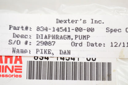 OEM Yamaha 834-14541-00-00 Pump Diaphragm NOS