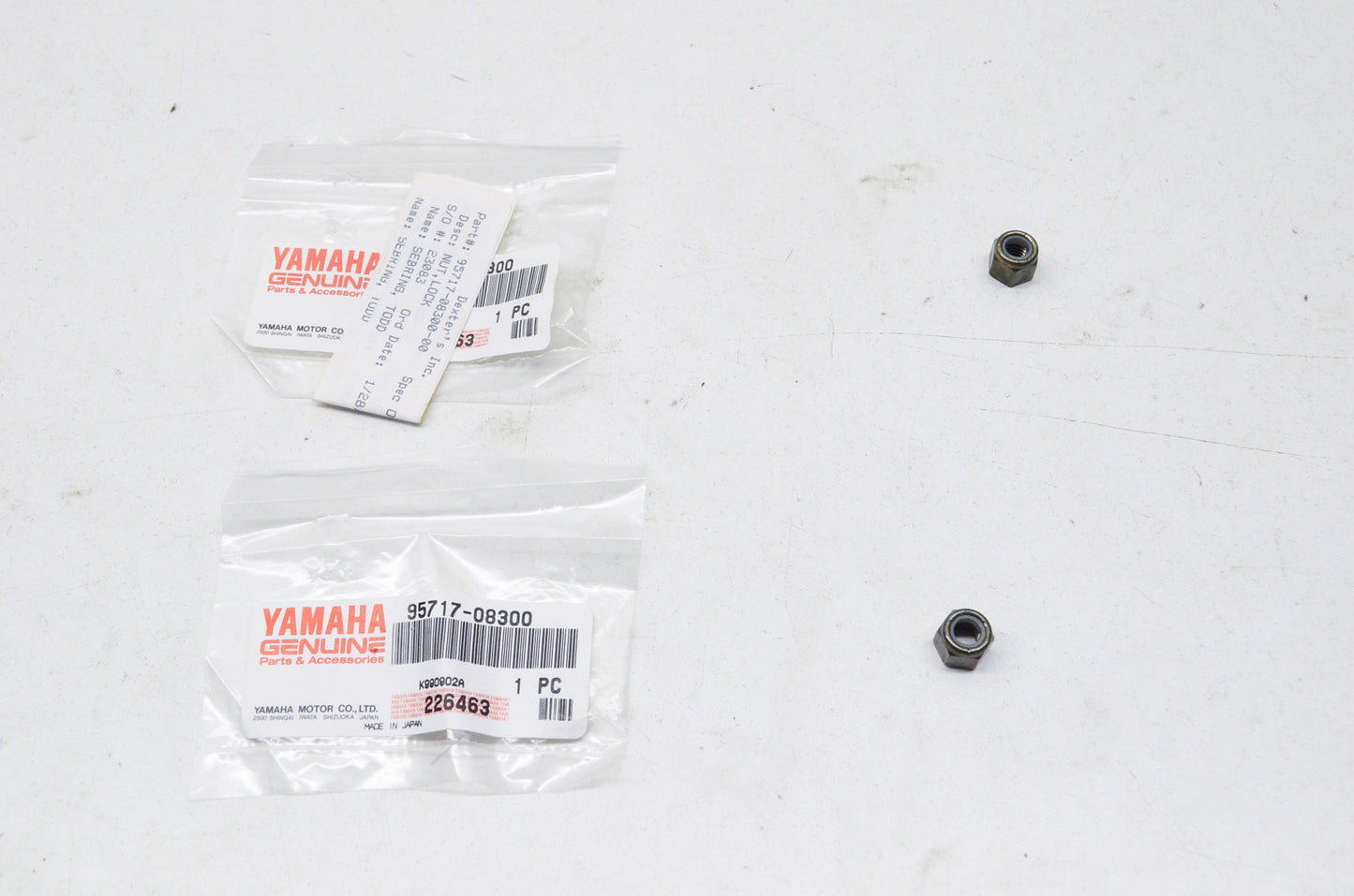 OEM Yamaha 95717-08300-00 Lock Nut Qty 2 NOS