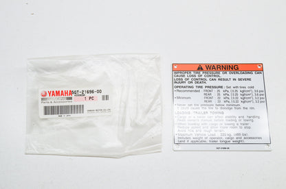OEM Yamaha 5GT-21696-00-00 Caution Label NOS