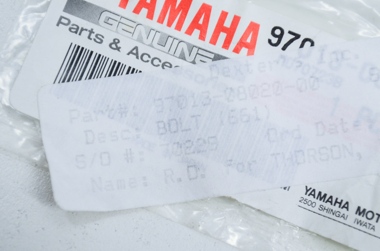 OEM Yamaha 97013-08020-00 Bolt (661) NOS