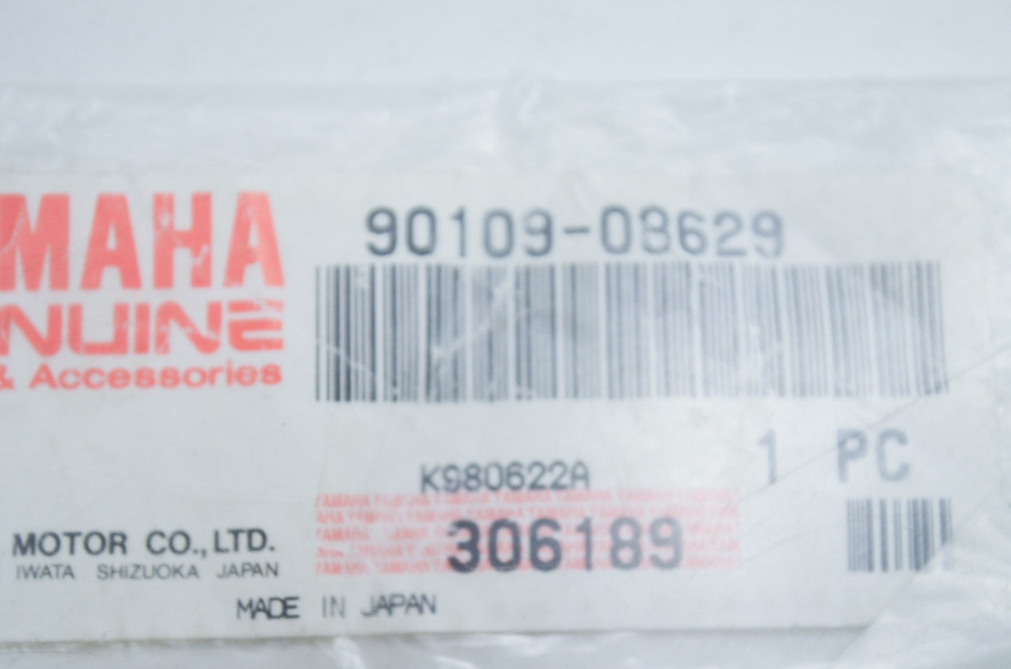 OEM Yamaha 90109-08629-00 Bolt NOS