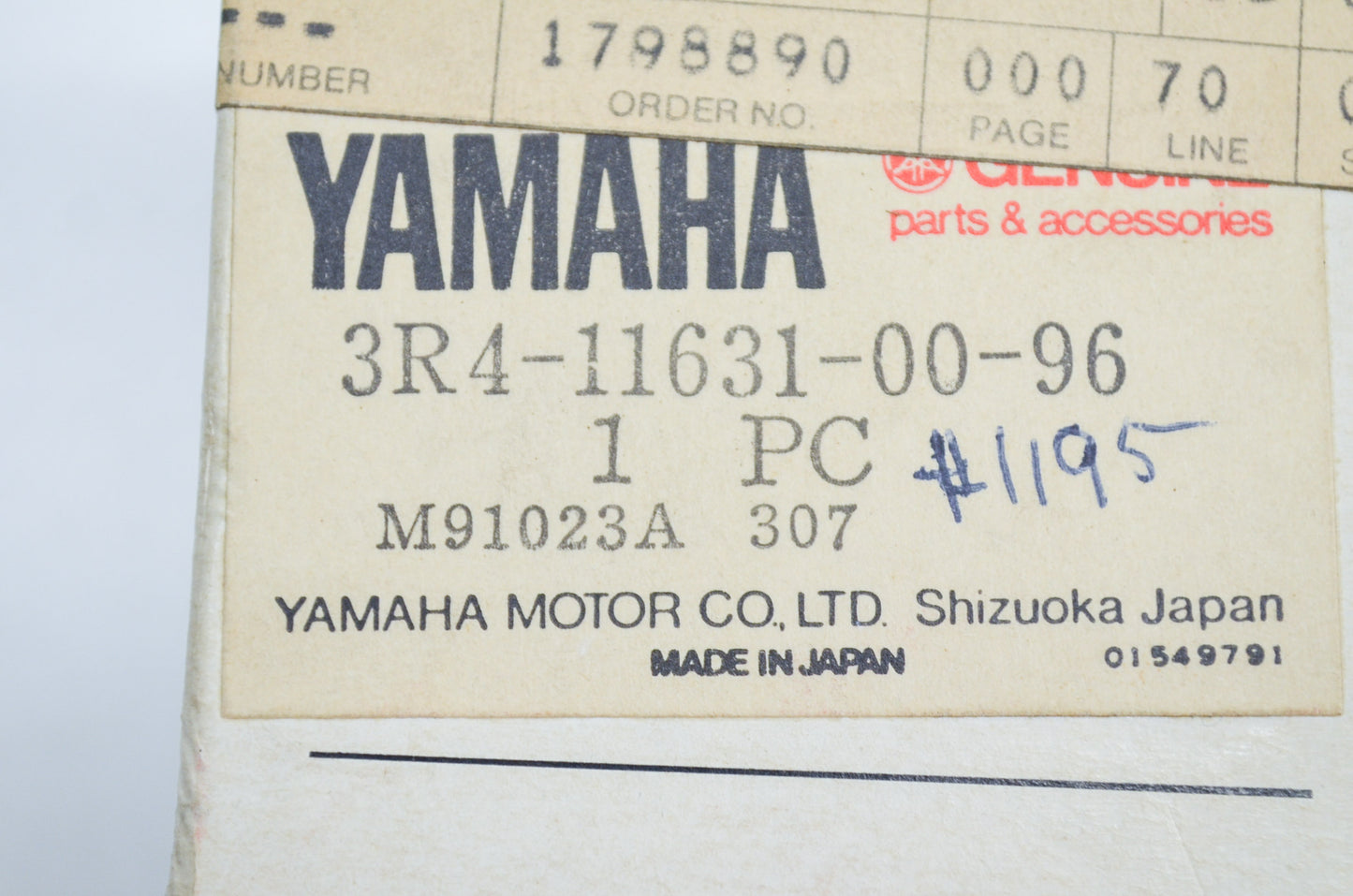 OEM Yamaha 3R4-11631-00-96 Piston STD NOS