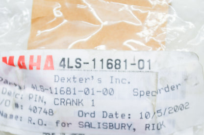 New OEM Yamaha 4LS-11681-01-00 Crank Pin 1 NOS