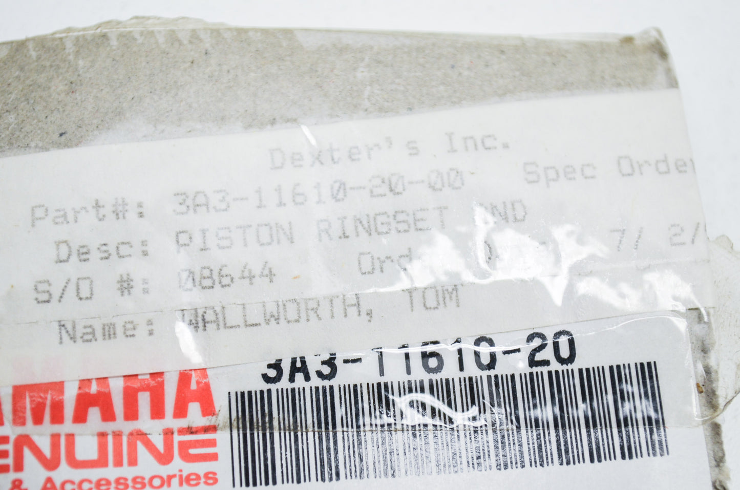 OEM Yamaha 3A3-11610-20-00 Piston Ring Set 2 NOS